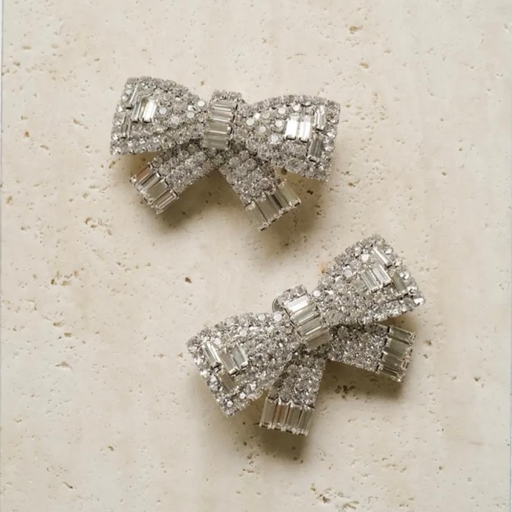 Alessandra Rich Bow Crystal Earrings